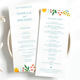 Programme Fleur sauvage couleur aquarelle Mariage floral 