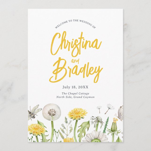 Programme Fleur sauvage Dandelion Garden Wedding (Devant)