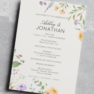 Programme Fleur sauvage intemporel simple Albâtre Mariage bl