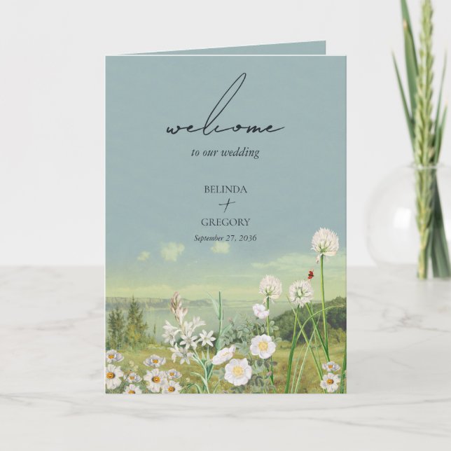 Programme Fleur sauvage Mountain Mariage Ordre de service (Devant)