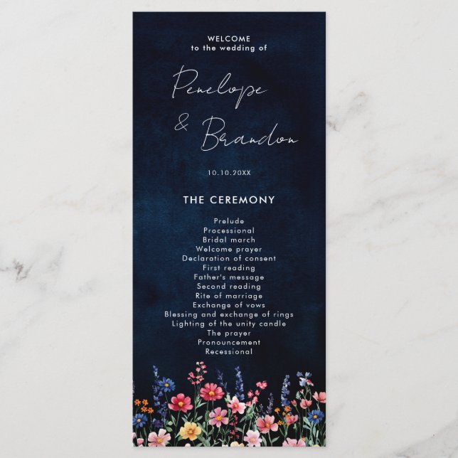 Programme Fleur sauvage Rustique Pays Boho Floral Marine Mar (Devant)