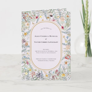 Programme Fleur sauvage vintage Fern Lavender Mariage plié