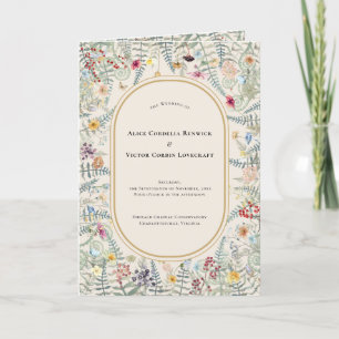 Programme Fleur sauvage vintage Fern Mariage beige plié