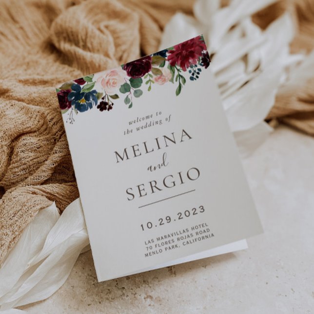 Programme Fleurs classiques élégantes Mariage pliées (Créateur téléchargé)