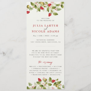 Programme Fleurs de Fraisier Sauvage Rouge Mariage