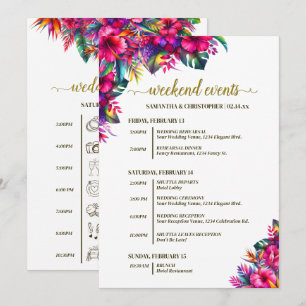 Programme Fleurs de jardin tropical événements de mariage et