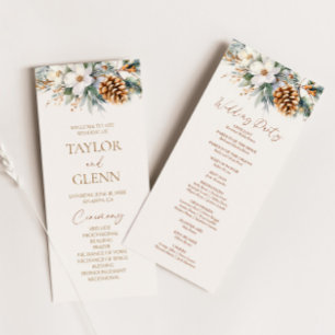 Programme Fleurs florales hivernales Pine Tree Cone Mariage