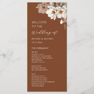 Programme Fleurs Neutres Artistiques Mariage Terracotta