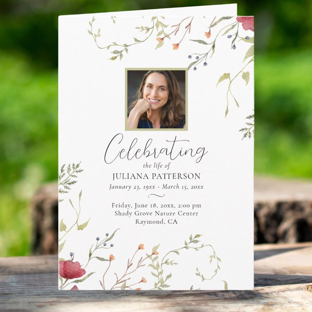 Programme Fleurs sauvages Botaniques Ordre de service Funéra (Créateur téléchargé)