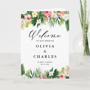 Programme Fleurs tropicales aquarelle Mariage d'été