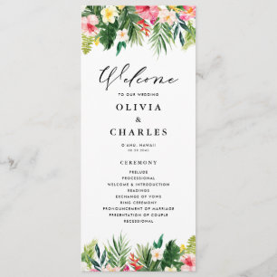 Programme Fleurs tropicales aquarelle Mariage d'été