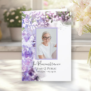 Programme Fleurs violettes Lilac Service funéraire Plié