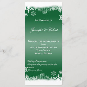 Programme Flocons de neige verts et blancs épousant le