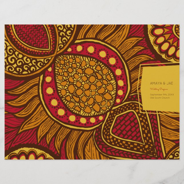 Programme Floral Ankara Rouge or Africain Couvertu (Devant)