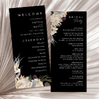 Floral blanc | Black Wedding Program