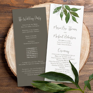 Programme Floral Elegant Simple Mariage Ceremony Feuilles
