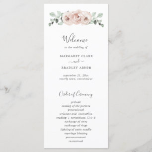 Programme Floral Sage Green Dusty Rose Mariage