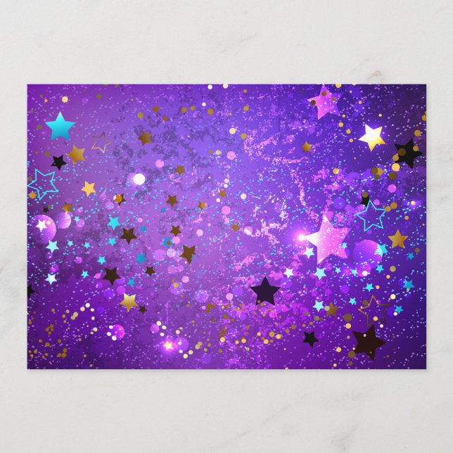 Programme Fond en feuille de papier violet avec des étoiles (Devant)