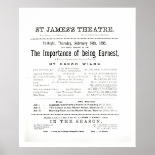Programme for a performance of The Importance of B Poster