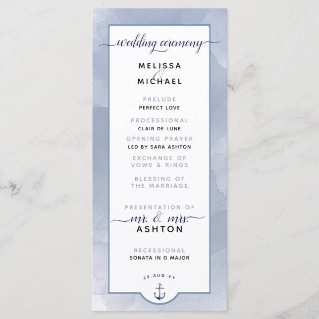 Programme Formellement #Mariage #Nautical Navy Dusty Blue Ma (Devant)