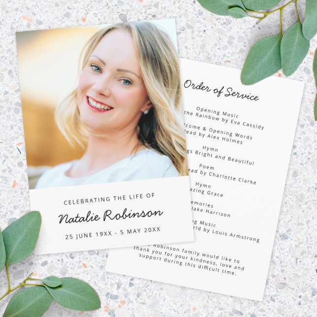 Programme Funérailles modernes | Célébration de l'ordre de s (Créateur téléchargé)