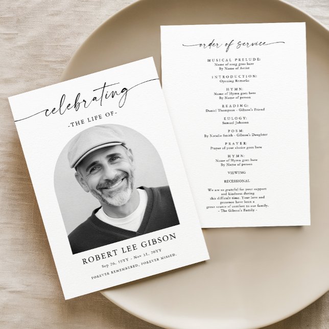 Programme Funérailles Ordre Du Service Célébration De La Vie (Créateur téléchargé)