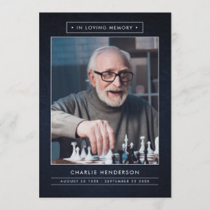 Programme funéraire bleu et blanc simple