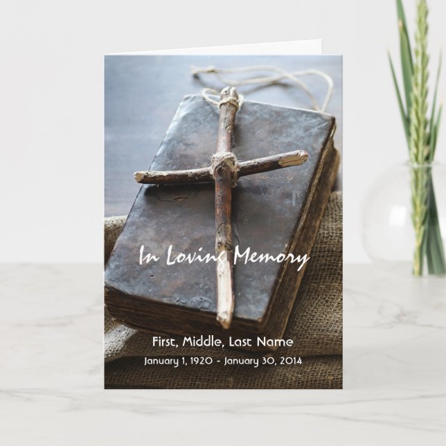 Programme funéraire Croix biblique personnalisée C (Devant)