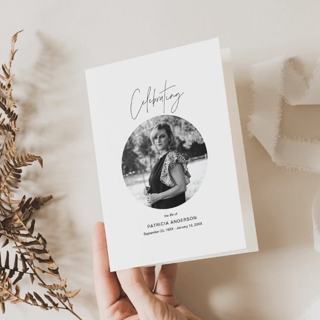 Programme funéraire HARLOW, carte pliée nécrologiq (Créateur téléchargé)