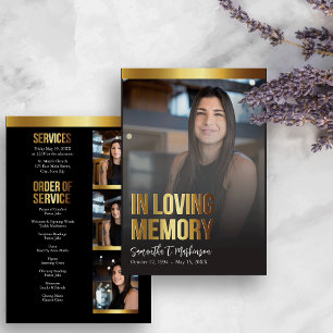 Programme funéraire moderne Gold et Black Bold Pho