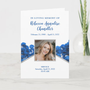 Programme funéraire Rose bleu   Programme commémor