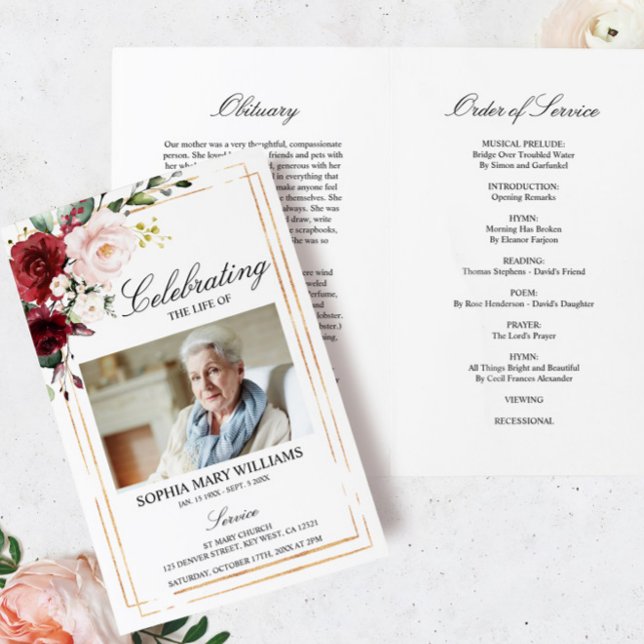 Programme funéraire Rose de Marsala | Ordre de ser (Créateur téléchargé)