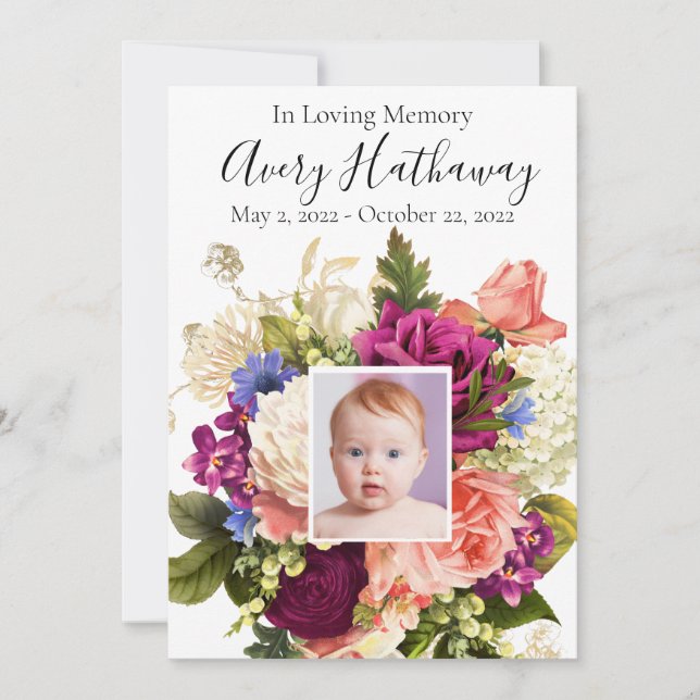 Programme funéraire rose rose violet des orchidées (Devant)