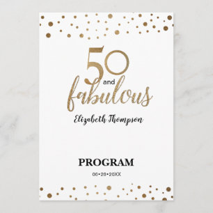 Programme Gold Confetti 50 et fabuleux anniversaire modifiab