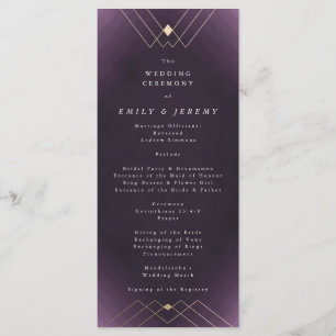 Programme Gold Diamond violet Mariage géométrique Gatsby