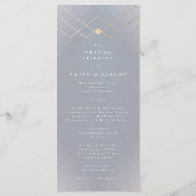 Programme Gold Grey Elegance Diamond Geo Deco Mariage (Devant)