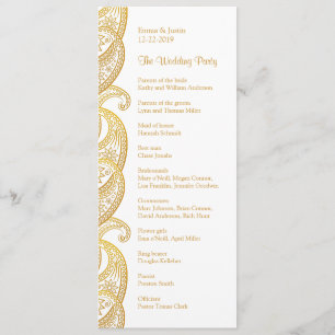 Programme Gold Paisley Mariage indien traditionnel