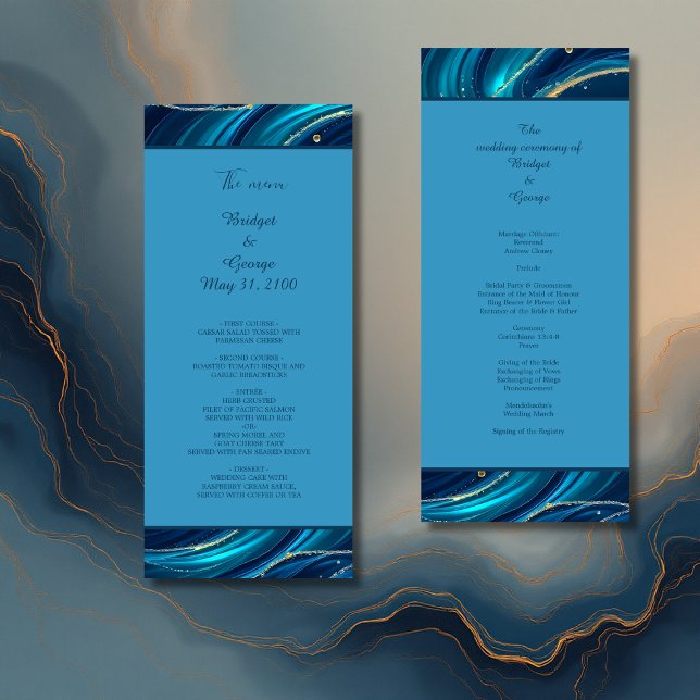 Programme Golden Accentué Abstrait Ocean Waves mariage (Créateur téléchargé)