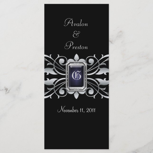 Programme Grand Duchess Silver Scroll Black Wedding Programm (Devant)