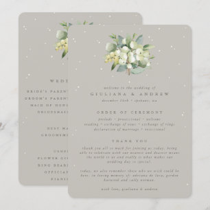 Programme Greige Snowberry+Bouquet Eucalyptus Mariage d'hive
