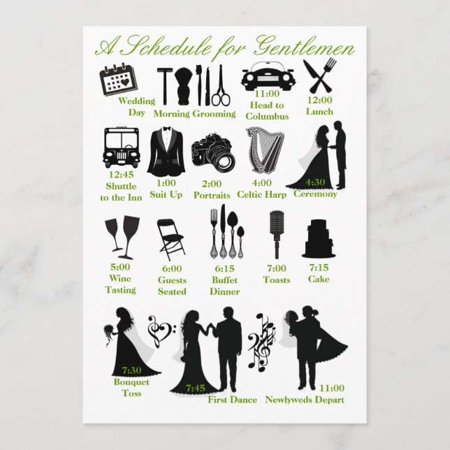 Programme Horaire d'ouverture mariage pour les adultes (Devant)
