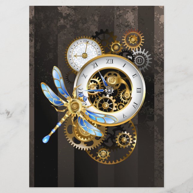 Programme Horloge à vapeur avec libellule mécanique (Devant)