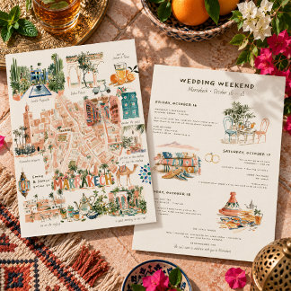 Programme illustré du week-end de mariage à Marrak