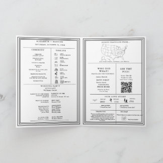 Programme Infographique de Mariage Moderne Plié