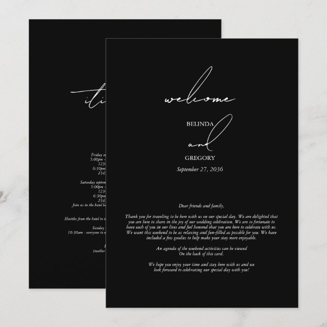 Programme Itinéraire du Mariage de script de calligraphie no (Devant / Derrière)