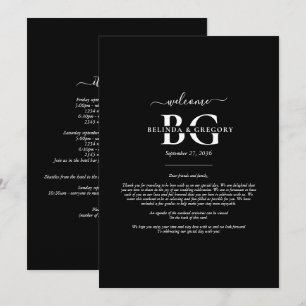 Programme Itinéraire du Mariage des initiales du monogramme 