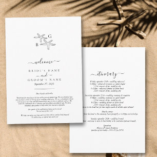 Programme Itinéraire du Mariage du monogramme de plage Starf