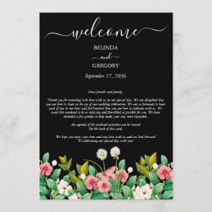 Programme Itinéraire du Mariage noir de Periwinkle fleur sau