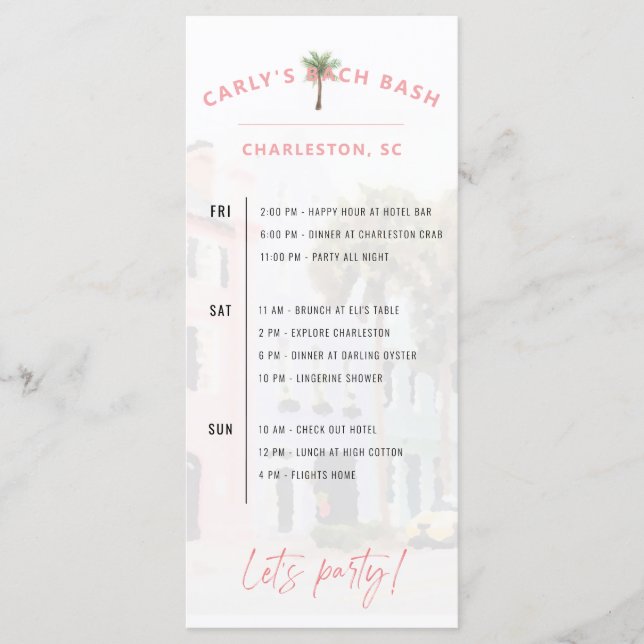 Programme Itinéraire du week-end Charleston Bach (Devant)