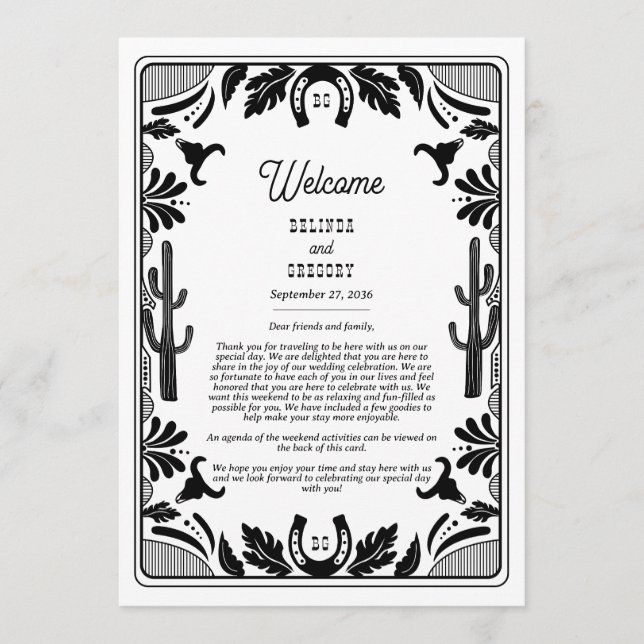 Programme Itinéraire Mariage de cowboy du pays occidental (Devant)